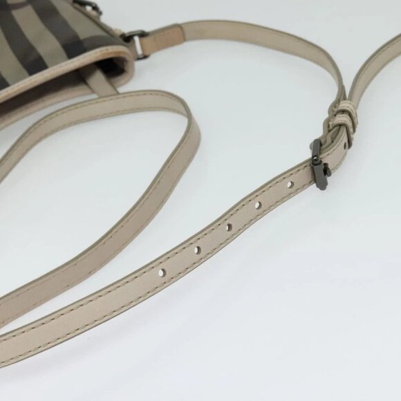 BURBERRY Nova Check Shoulder Bag PVC Khaki Auth BA711 - Picture 8 of 16